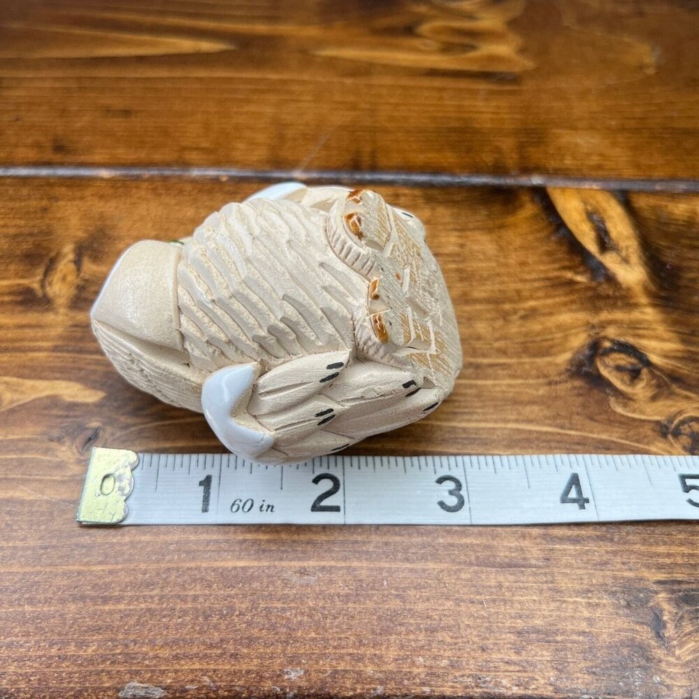Vintage Artesania Rinconada Snowy Owl Pottery Figurine Uruguay Folk Art 3” - Picture 8 of 9